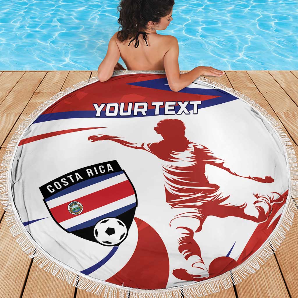 Custom Costa Rica Football Beach Blanket Los Ticos With Bull Mascot - Wonder Print Shop