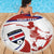 Custom Costa Rica Football Beach Blanket Los Ticos With Bull Mascot - Wonder Print Shop