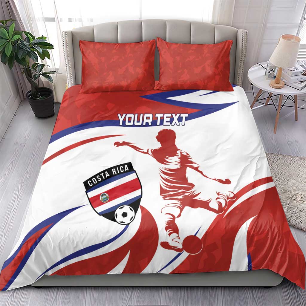 Custom Costa Rica Football Bedding Set Los Ticos With Bull Mascot - Wonder Print Shop