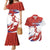 Custom Costa Rica Football Couples Matching Mermaid Dress and Hawaiian Shirt Los Ticos With Bull Mascot - Wonder Print Shop