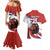Custom Costa Rica Football Couples Matching Mermaid Dress and Hawaiian Shirt Los Ticos With Bull Mascot - Wonder Print Shop