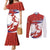 Custom Costa Rica Football Couples Matching Mermaid Dress and Long Sleeve Button Shirt Los Ticos With Bull Mascot