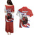 Custom Costa Rica Football Couples Matching Puletasi and Hawaiian Shirt Los Ticos With Bull Mascot - Wonder Print Shop