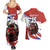 Custom Costa Rica Football Couples Matching Summer Maxi Dress and Hawaiian Shirt Los Ticos With Bull Mascot - Wonder Print Shop