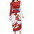 Custom Costa Rica Football Family Matching Long Sleeve Bodycon Dress and Hawaiian Shirt Los Ticos With Bull Mascot - Wonder Print Shop