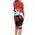 Custom Costa Rica Football Family Matching Long Sleeve Bodycon Dress and Hawaiian Shirt Los Ticos With Bull Mascot - Wonder Print Shop