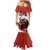 Custom Costa Rica Football Family Matching Mermaid Dress and Hawaiian Shirt Los Ticos With Bull Mascot - Wonder Print Shop