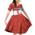 Custom Costa Rica Football Family Matching Off Shoulder Short Dress and Hawaiian Shirt Los Ticos With Bull Mascot - Wonder Print Shop