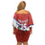Custom Costa Rica Football Family Matching Off Shoulder Short Dress and Hawaiian Shirt Los Ticos With Bull Mascot - Wonder Print Shop