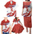 Custom Costa Rica Football Family Matching Puletasi and Hawaiian Shirt Los Ticos With Bull Mascot - Wonder Print Shop