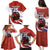 Custom Costa Rica Football Family Matching Puletasi and Hawaiian Shirt Los Ticos With Bull Mascot - Wonder Print Shop