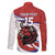 Custom Costa Rica Football Family Matching Puletasi and Hawaiian Shirt Los Ticos With Bull Mascot - Wonder Print Shop