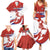 Custom Costa Rica Football Family Matching Summer Maxi Dress and Hawaiian Shirt Los Ticos With Bull Mascot - Wonder Print Shop