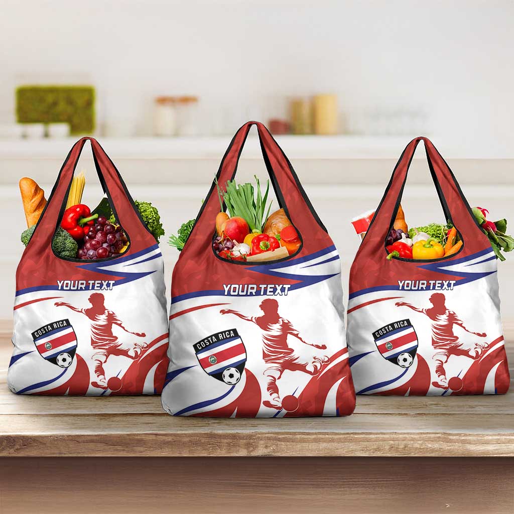 Custom Costa Rica Football Grocery Bag Los Ticos With Bull Mascot
