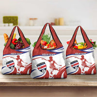 Custom Costa Rica Football Grocery Bag Los Ticos With Bull Mascot