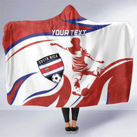 Custom Costa Rica Football Hooded Blanket Los Ticos With Bull Mascot