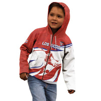 Custom Costa Rica Football Kid Hoodie Los Ticos With Bull Mascot - Wonder Print Shop