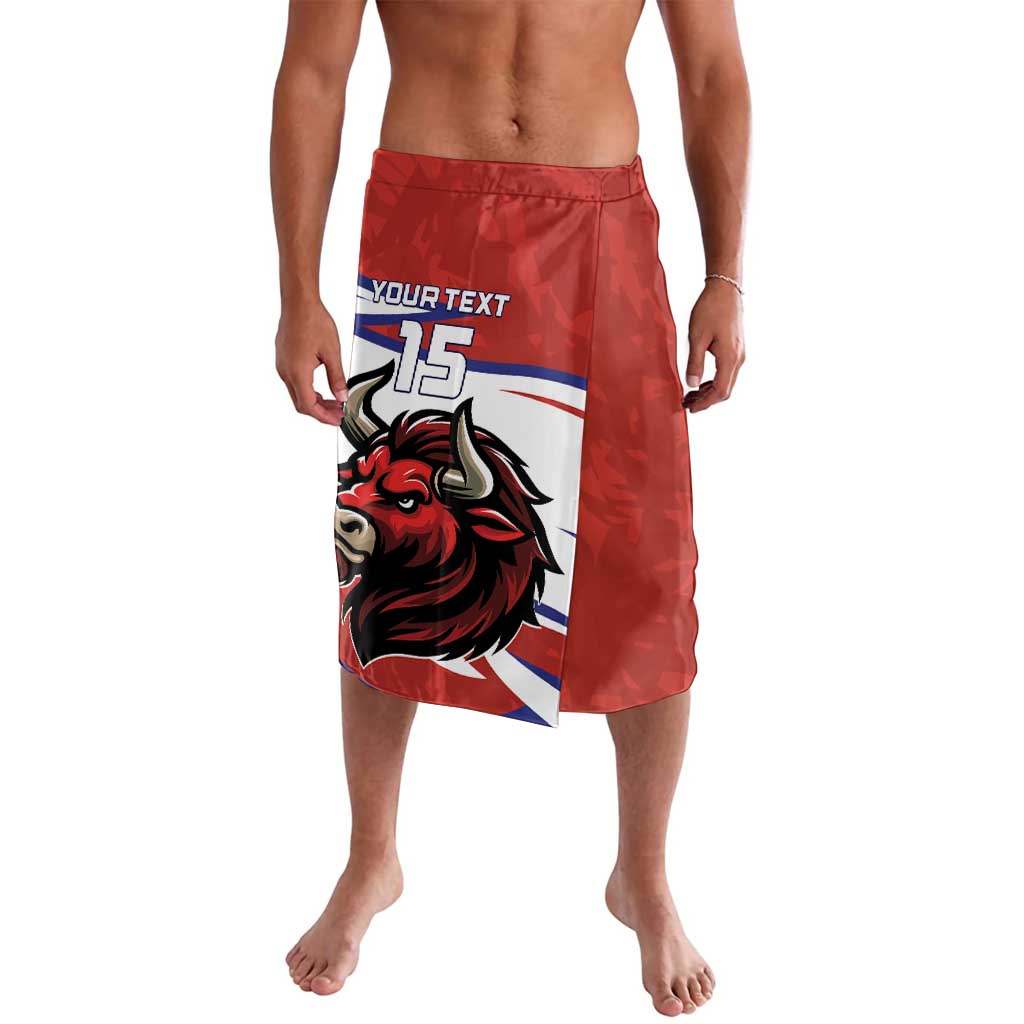 Custom Costa Rica Football Lavalava Los Ticos With Bull Mascot - Wonder Print Shop