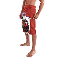 Custom Costa Rica Football Lavalava Los Ticos With Bull Mascot - Wonder Print Shop