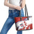 Custom Costa Rica Football Leather Tote Bag Los Ticos With Bull Mascot - Wonder Print Shop