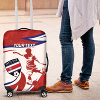 Custom Costa Rica Football Luggage Cover Los Ticos With Bull Mascot - Wonder Print Shop