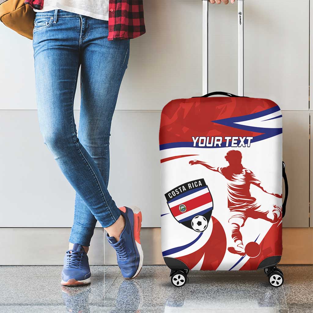 Custom Costa Rica Football Luggage Cover Los Ticos With Bull Mascot - Wonder Print Shop