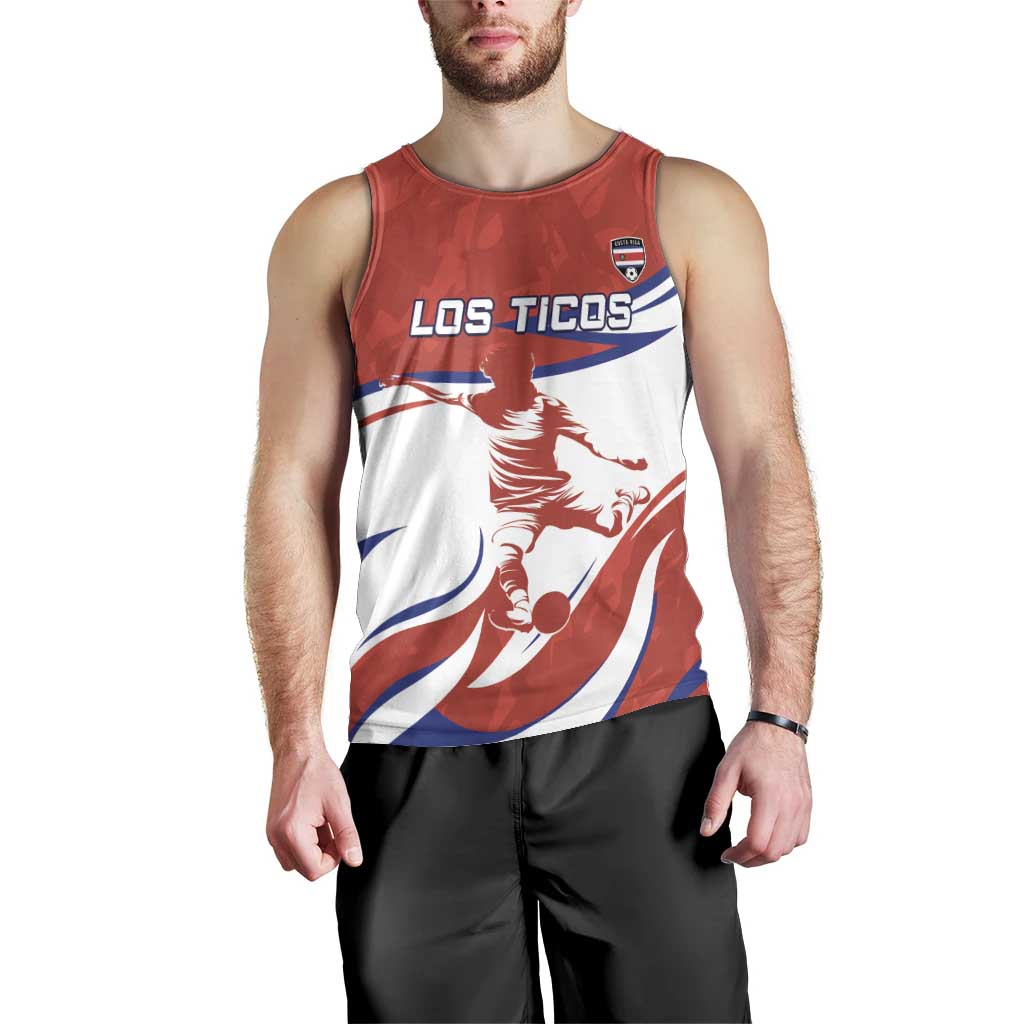 Custom Costa Rica Football Men Tank Top Los Ticos With Bull Mascot - Wonder Print Shop