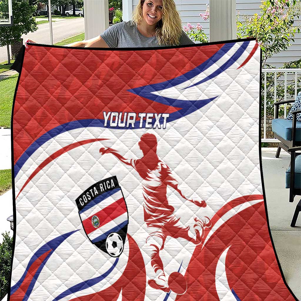 Custom Costa Rica Football Quilt Los Ticos With Bull Mascot - Wonder Print Shop