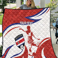 Custom Costa Rica Football Quilt Los Ticos With Bull Mascot - Wonder Print Shop