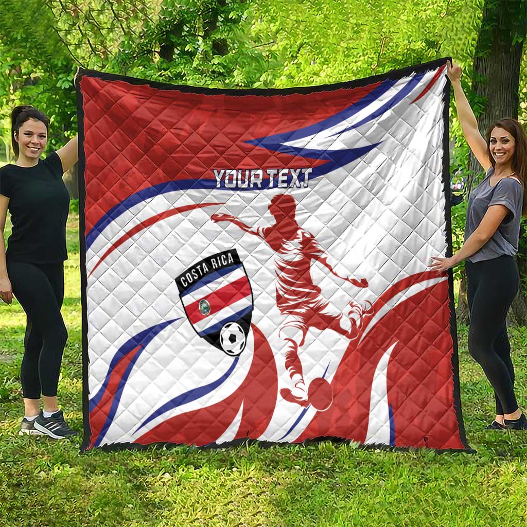 Custom Costa Rica Football Quilt Los Ticos With Bull Mascot - Wonder Print Shop