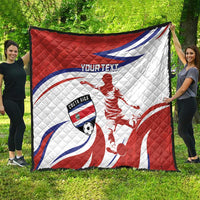 Custom Costa Rica Football Quilt Los Ticos With Bull Mascot - Wonder Print Shop