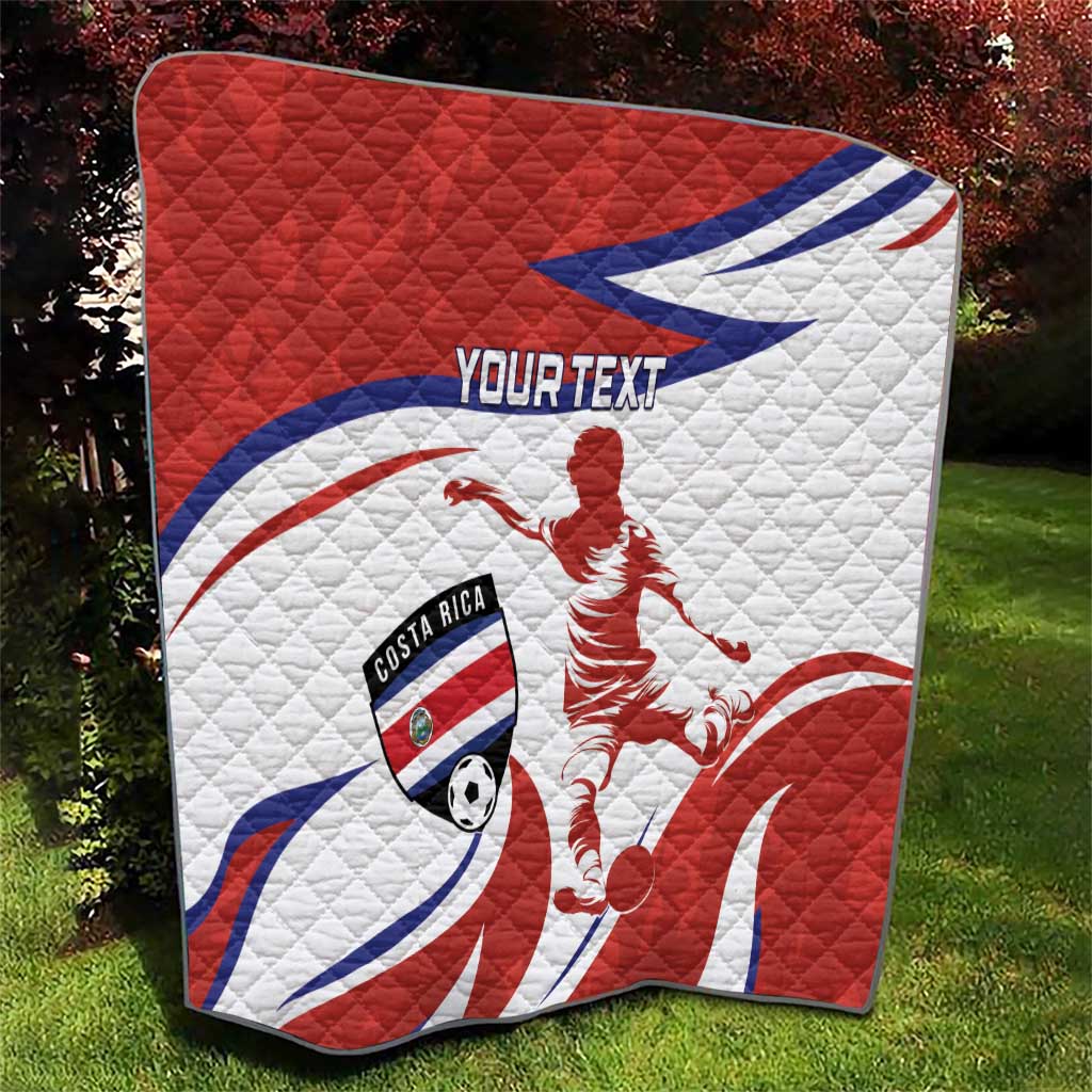 Custom Costa Rica Football Quilt Los Ticos With Bull Mascot - Wonder Print Shop