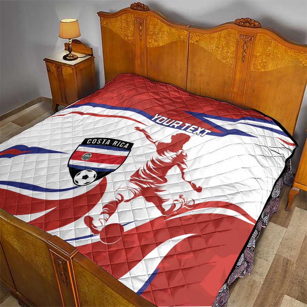 Custom Costa Rica Football Quilt Los Ticos With Bull Mascot - Wonder Print Shop