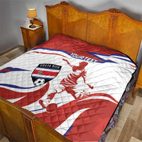 Custom Costa Rica Football Quilt Los Ticos With Bull Mascot - Wonder Print Shop