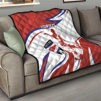 Custom Costa Rica Football Quilt Los Ticos With Bull Mascot - Wonder Print Shop