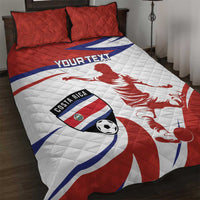 Custom Costa Rica Football Quilt Bed Set Los Ticos With Bull Mascot - Wonder Print Shop