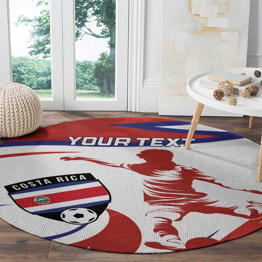 Custom Costa Rica Football Round Carpet Los Ticos With Bull Mascot