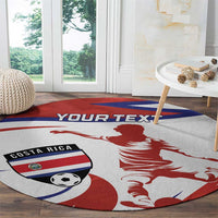 Custom Costa Rica Football Round Carpet Los Ticos With Bull Mascot