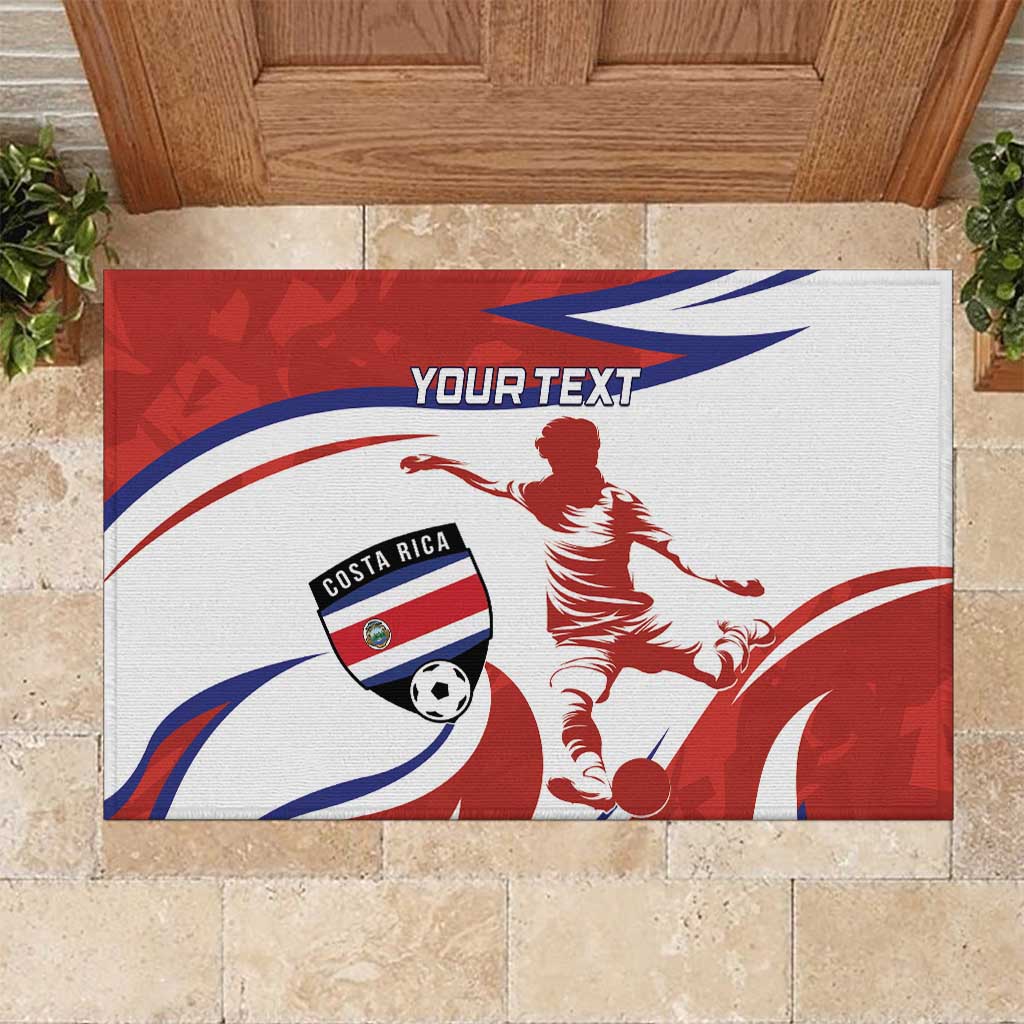 Custom Costa Rica Football Rubber Doormat Los Ticos With Bull Mascot - Wonder Print Shop