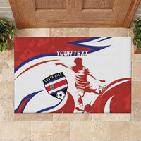 Custom Costa Rica Football Rubber Doormat Los Ticos With Bull Mascot - Wonder Print Shop