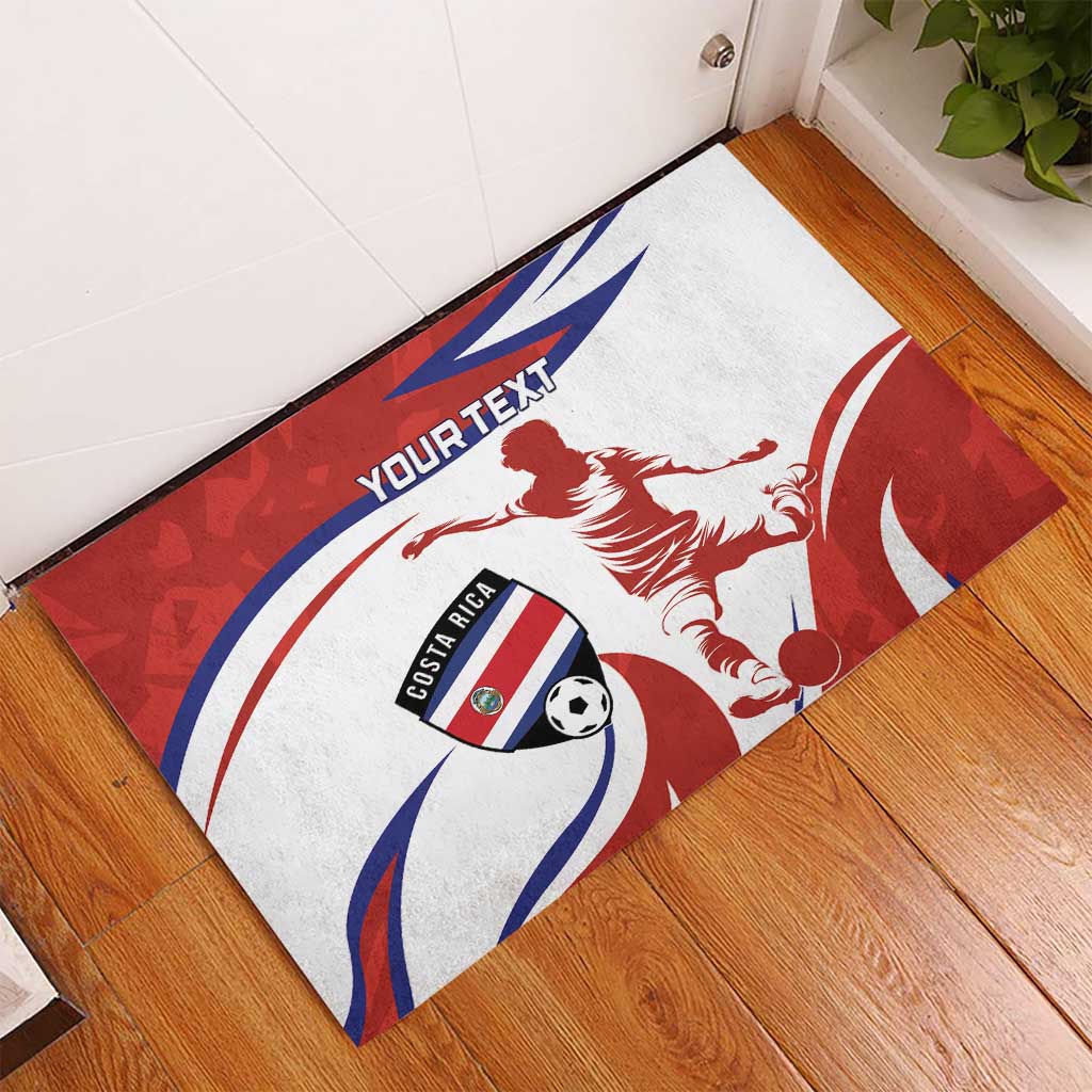 Custom Costa Rica Football Rubber Doormat Los Ticos With Bull Mascot - Wonder Print Shop