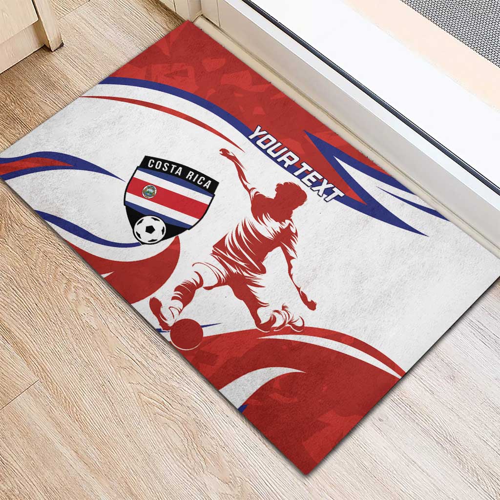 Custom Costa Rica Football Rubber Doormat Los Ticos With Bull Mascot - Wonder Print Shop