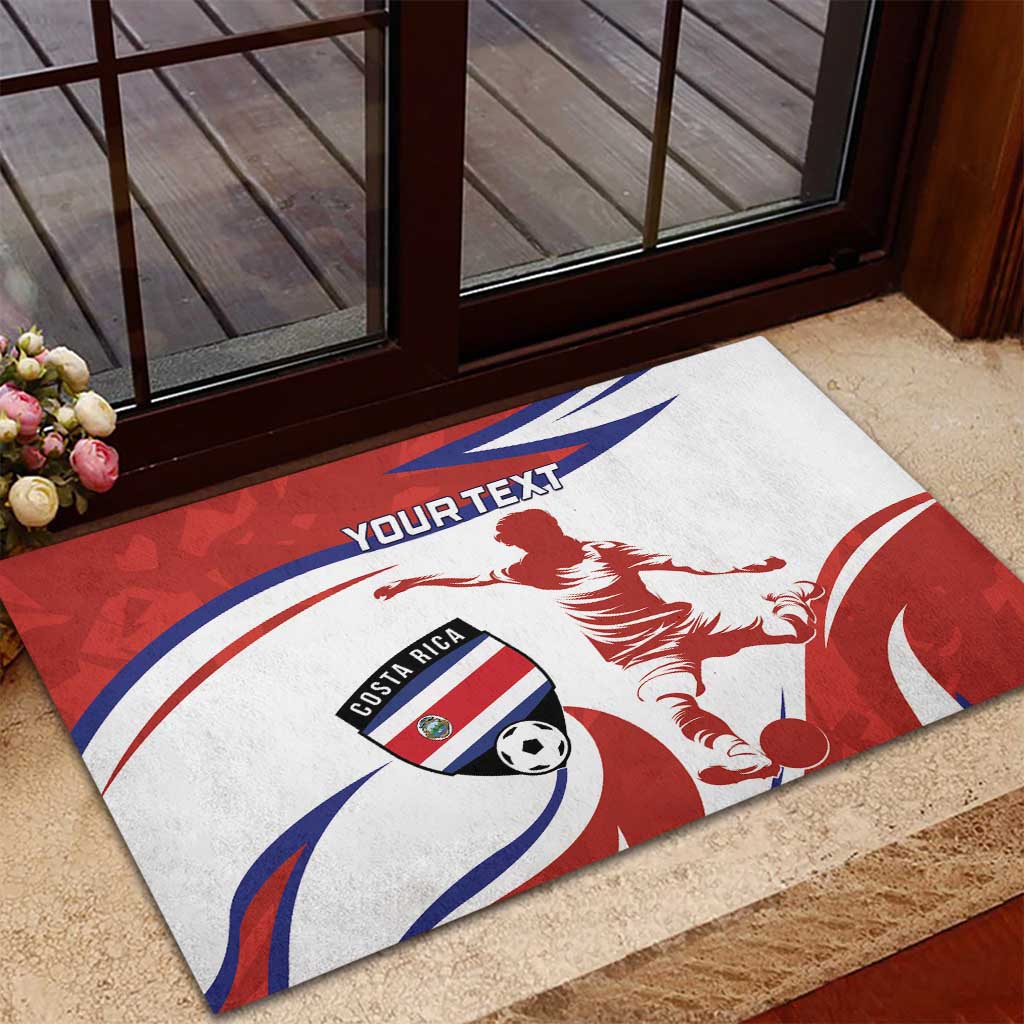 Custom Costa Rica Football Rubber Doormat Los Ticos With Bull Mascot - Wonder Print Shop