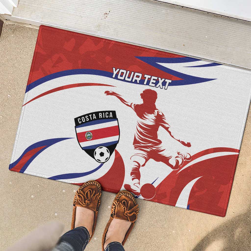 Custom Costa Rica Football Rubber Doormat Los Ticos With Bull Mascot - Wonder Print Shop