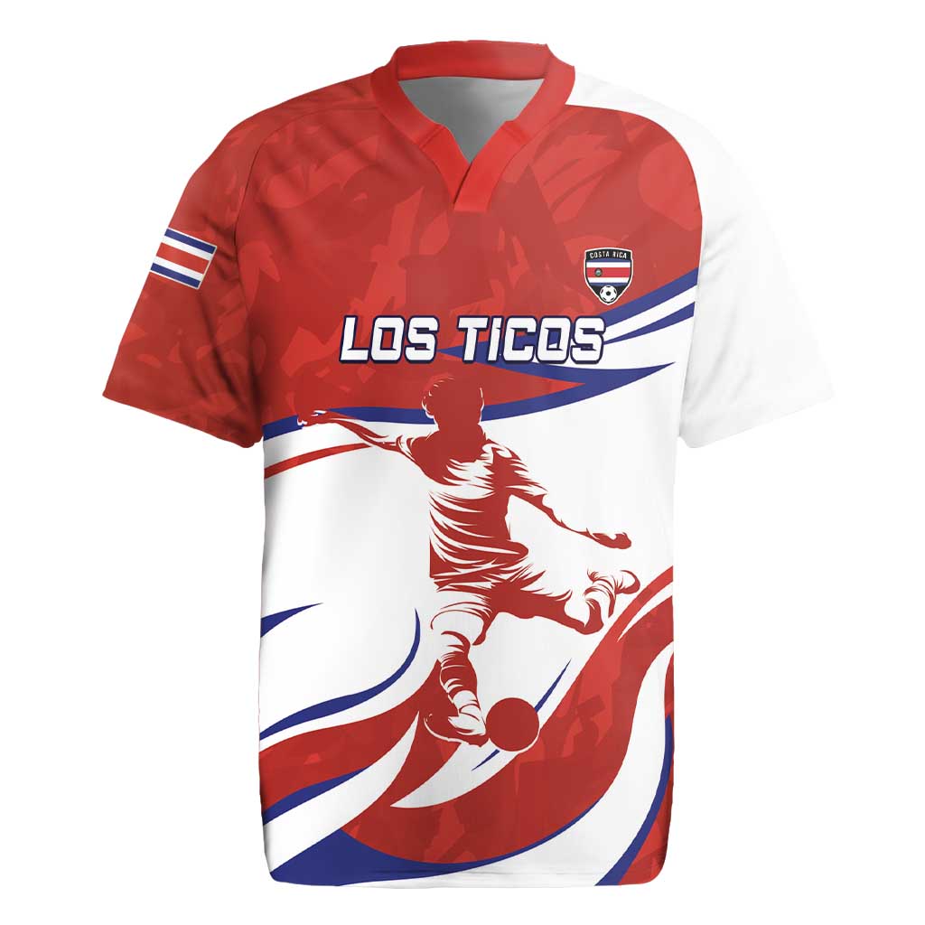 Custom Costa Rica Football Rugby Jersey Los Ticos With Bull Mascot - Wonder Print Shop