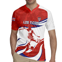 Custom Costa Rica Football Rugby Jersey Los Ticos With Bull Mascot - Wonder Print Shop