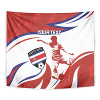 Custom Costa Rica Football Tapestry Los Ticos With Bull Mascot - Wonder Print Shop
