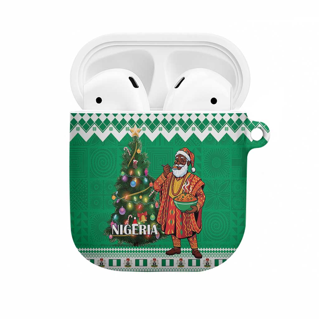 Nigeria Christmas AirPods Case Black Santa With Jollof Rice - Wonder Print Shop