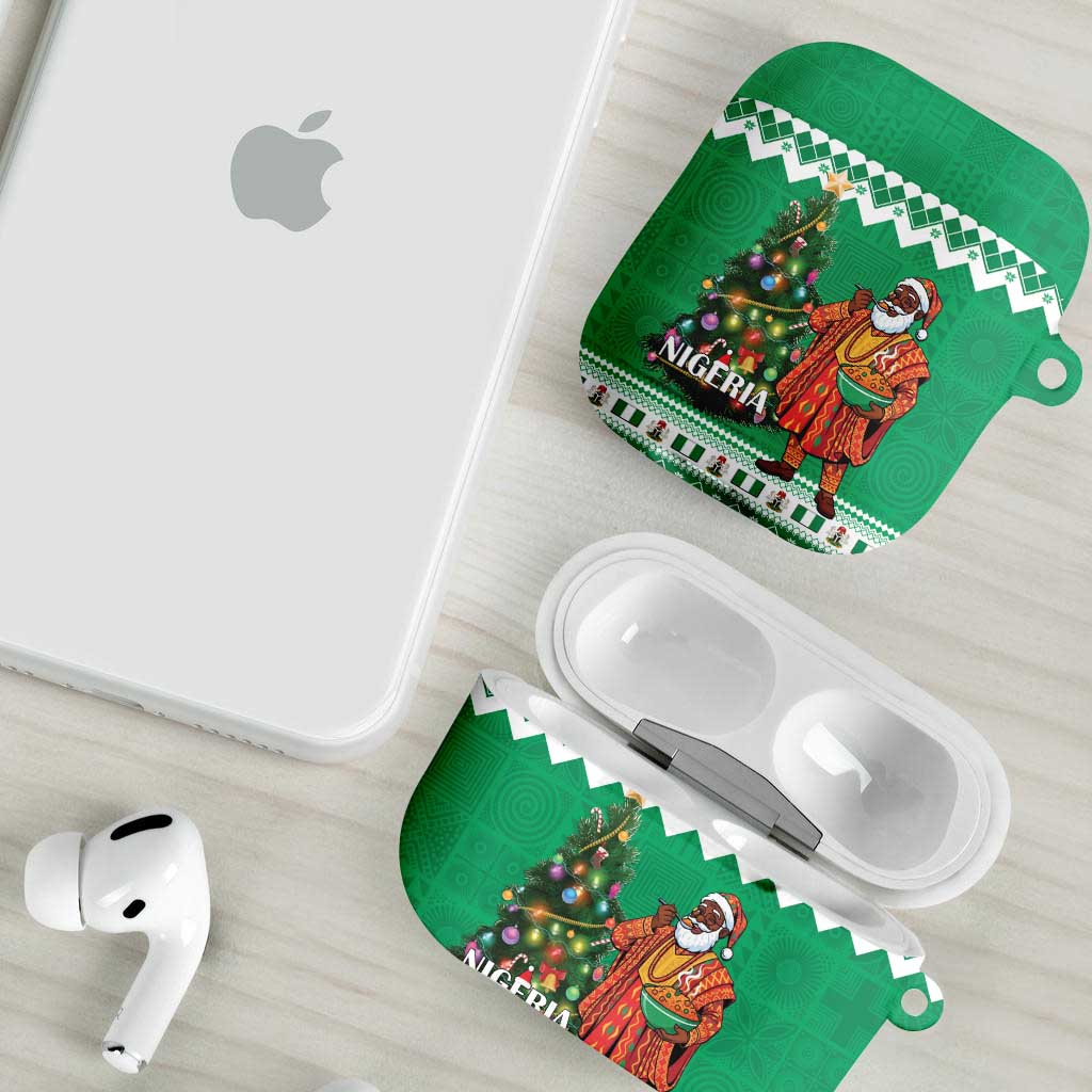 Nigeria Christmas AirPods Case Black Santa With Jollof Rice - Wonder Print Shop