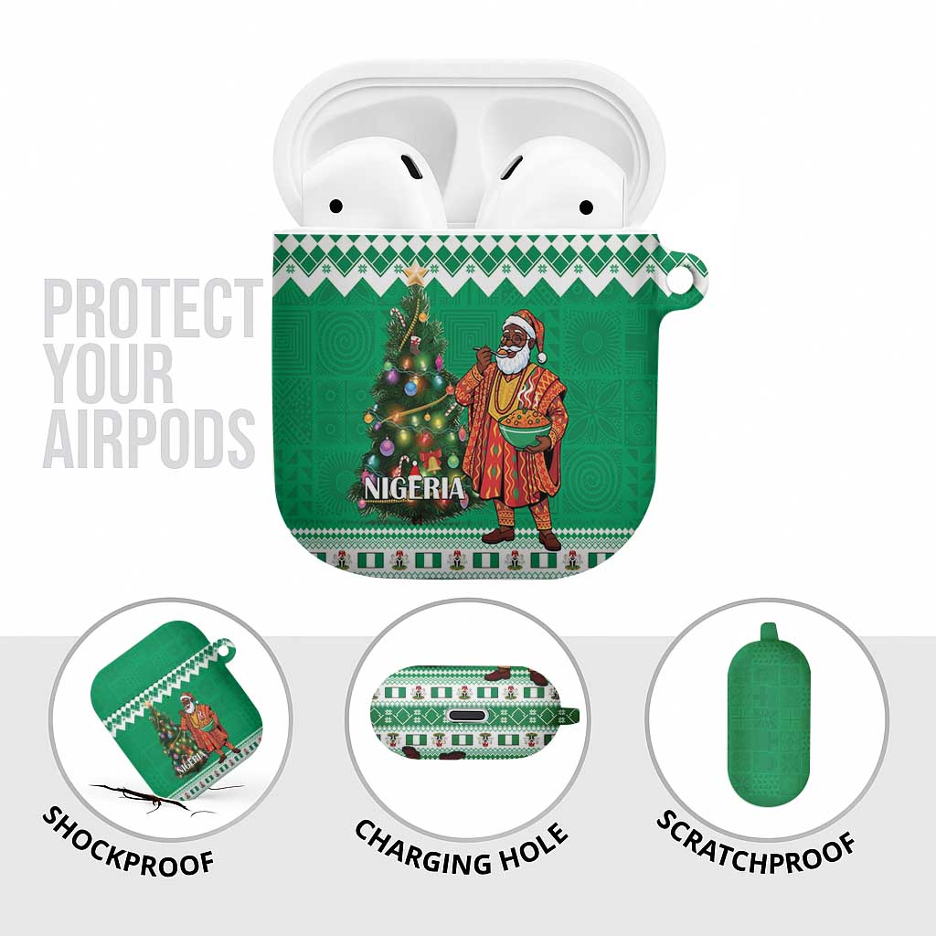 Nigeria Christmas AirPods Case Black Santa With Jollof Rice - Wonder Print Shop